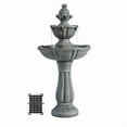 thumbnail image 1 of XBrand 36.2" 2-Tier Outdoor Freestanding Solar Water Fountain - Classic Design, Grey Resin Bird Bath with Pump - Ideal for Yard, Lawn and Garden, Porch Décor, 1 of 7