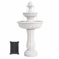 thumbnail image 1 of XBrand 39" 2-Tier Outdoor Freestanding Solar Water Fountain - Classic Design, White Resin Bird Bath with Pump - Ideal for Yard, Lawn and Garden, Porch Décor, 1 of 12