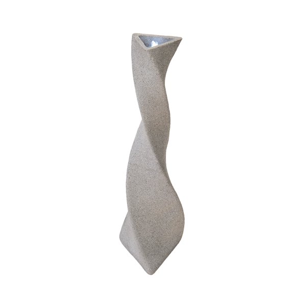 XBrand 39 in. H Freestanding Resin Fiberglass Sculptural Modern Twisted Pilar Outdoor Garden Fountain w/LED Light