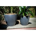 thumbnail image 1 of XBrand Modern Nested Black Round Flower Pot Planter, Set of 2 Different Sizes, 14 Inch & 12 Inch Tall, 1 of 11