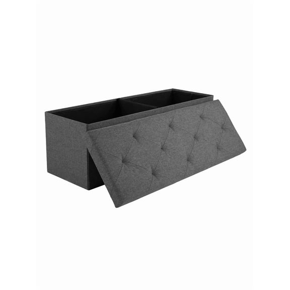 XC 43 Inches Ottoman Bench Foldable Storage Chest Toy Organizer Box,Foot Rest Stool With Foam Seat For Bedroom Living Roo Back To School Dormitory Storage