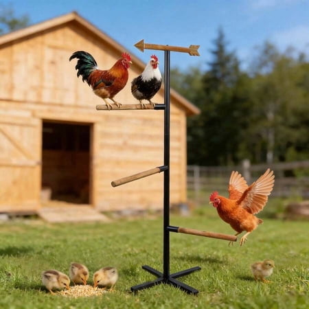 XC 58 Inch Chicken Perch - Sturdy And Stable Roosting Bars For Chickens, Multi-Functional Walk-In Run Toys, Durable Ideal For Poultry And Parrots