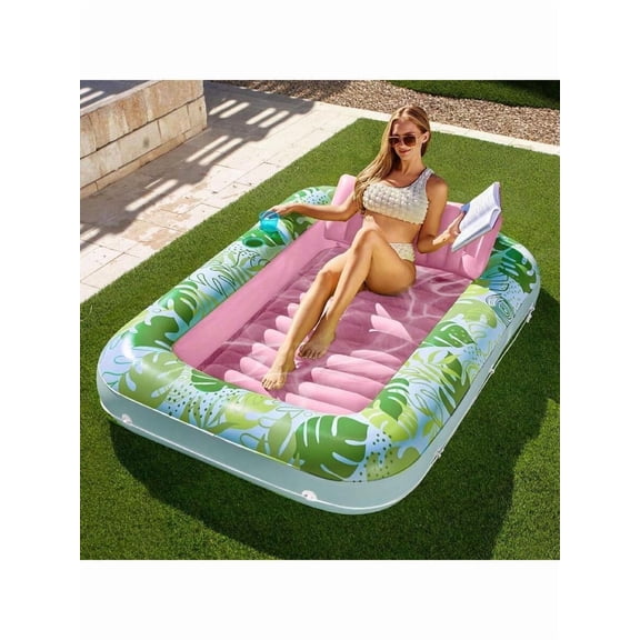 XC 70" X 46" Swimming Pool Floating Tanning Pool Hammock Lounger, Water Inflatable Float Bed Inflatable Tanning Pool Lounger Float Large Suntan Tub Pool Floats Sun Tan Tub Ice Bath Tub Tanning