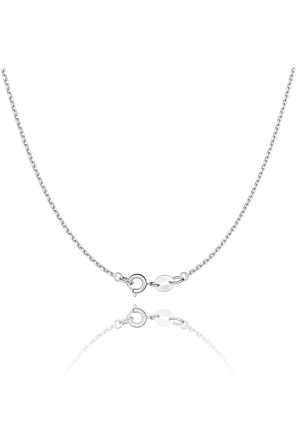 XC 925 Sterling Silver Chain Necklace Chain for Women 1.1mm Cable Chains Necklace Upgraded Spring-Ring Clasp - Thin & Sturdy Women's Chains Necklaces 14 16 18 20 22 24 Inch