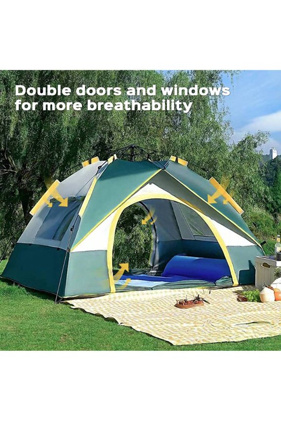 XC Automatic Quick-Opening Tent Outdoor Self-Driving Travel Camping Tent Automatic Quick-Open Tent Rainproof Sunshine-Proof Tent Fishing Beach Sunshine Shelter 2-3/3-4 Person Portable Fishing Hiking