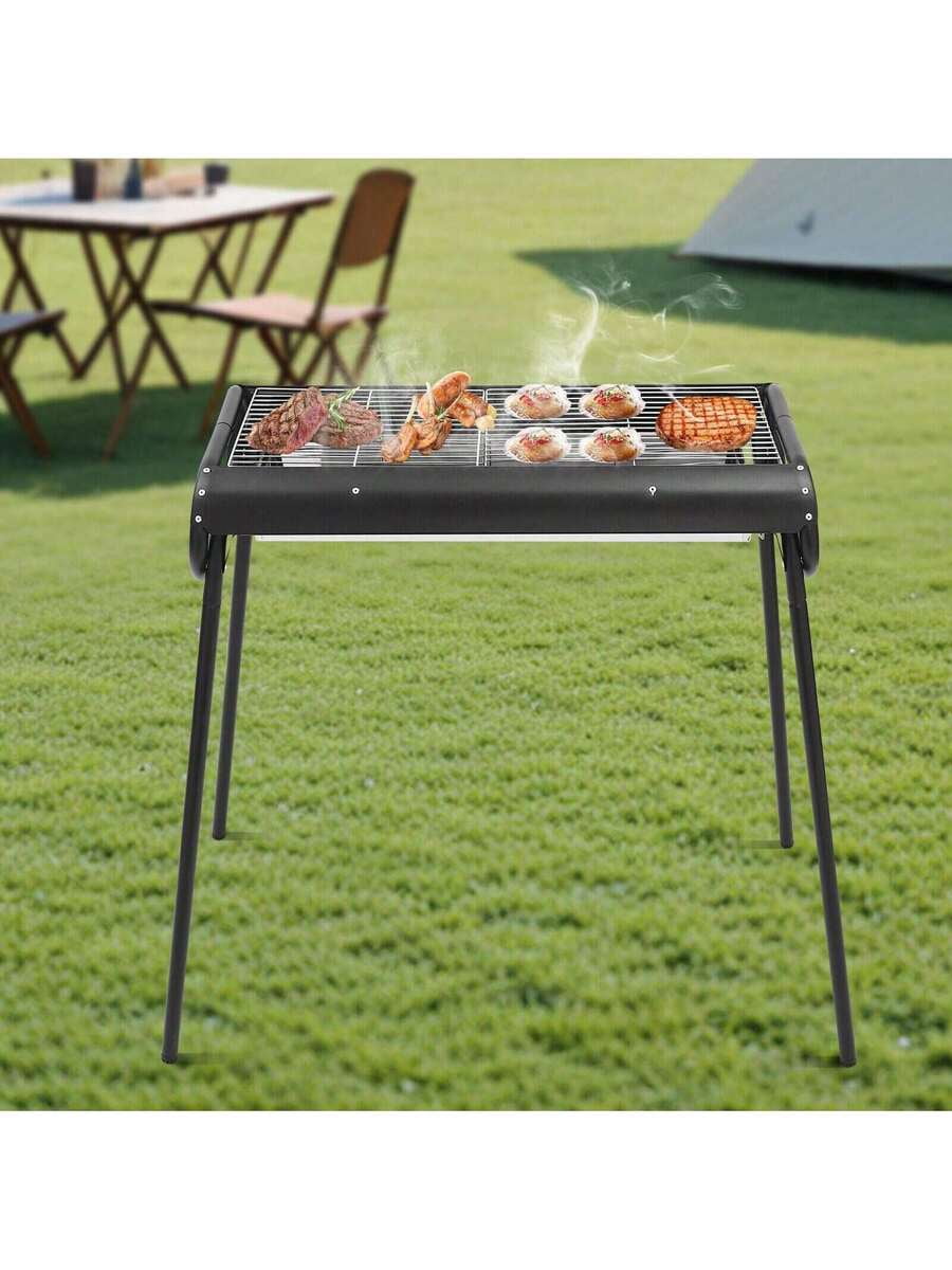 XC  BBQ Charcoal Grill Foldable Barbecue Stove Portable Yard Cooker Stainless Steel