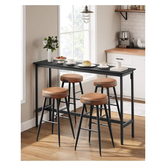 XC  Bar Table, Narrow Long Bar Table, Kitchen Dining Table, High Pub Table, Sturdy Metal Frame, Industrial Design, 15.7 X 55.1 X 35.4 Inches