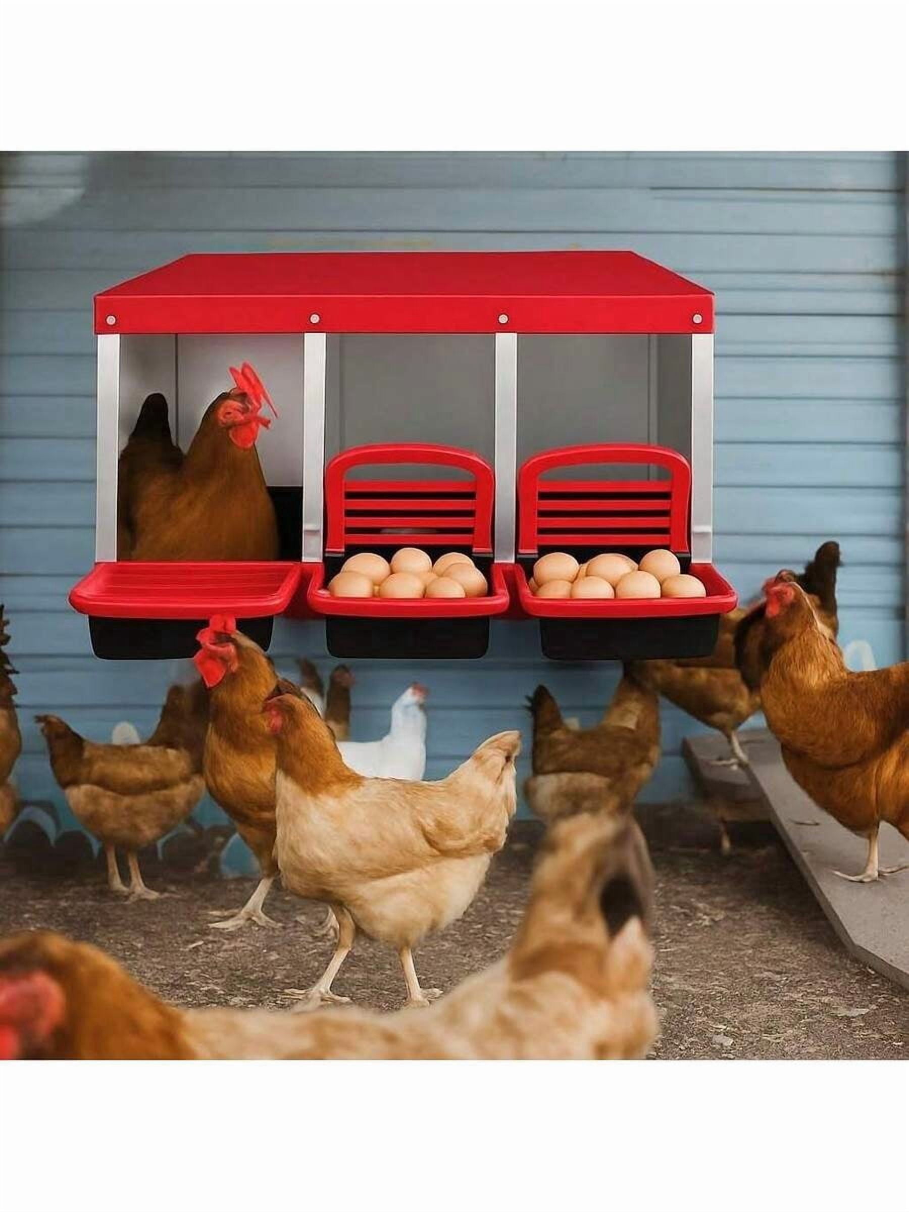 XC Chicken Nesting Boxes For Chickens, 3 Compartment Metal Roll Out ...