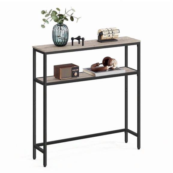 XC Console Table, 2-Tier Sofa Table, 7.9 X 31.5 X 31.5 Inches, Narrow Entryway Table, Modern Entry Table With 2 Shelves, For Living Room, Bedroom