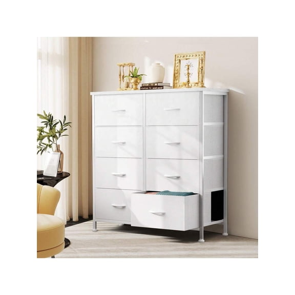 XC Dresser For Bedroom, Dressers & Chests Of Drawers Dresser Organizer, Wood Top Table Furniture With 8 Fabric Storage Tower Unit, Chest Of Drawers For Closet, Living Room, Hallway, Porch
