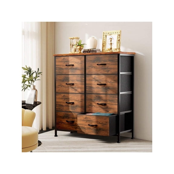 XC  Dresser For Bedroom, Dressers & Chests Of Drawers Dresser Organizer, Wood Top Table Furniture With 8 Fabric Storage Tower Unit, Chest Of Drawers For Closet, Living Room, Hallway, Porch
