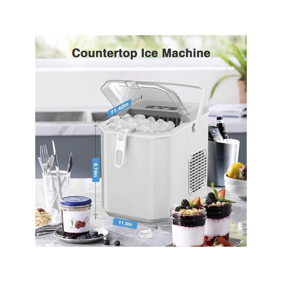 XC Ice Maker Machine For Countertop,Portable Ice Cube Maker With Self-Cleaning, 26LBS/24H Compact Automatic Ice Makers,9 Cubes Ready In 6-8 Minutes,For Home/Kitchen/Office/Bar