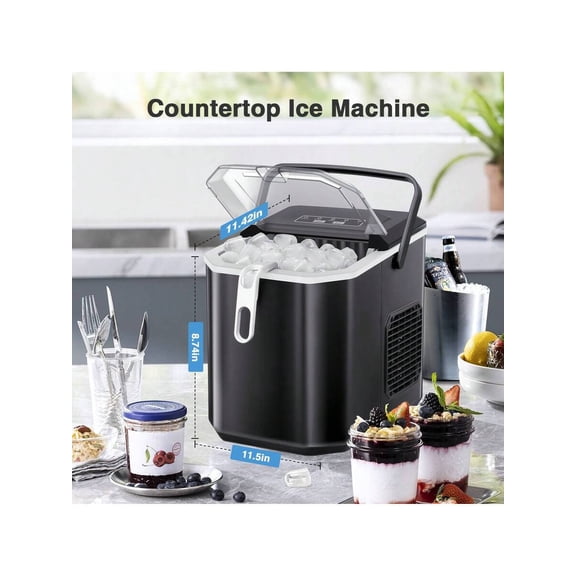 XC Ice Maker Machine For Countertop,Portable Ice Cube Maker With Self-Cleaning, 26LBS/24H Compact Automatic Ice Makers,9 Cubes Ready In 6-8 Minutes,For Home/Kitchen/Office/Bar