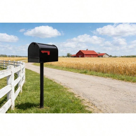 XC Large Black Steel Post-Mount Mailbox Rust-Resistant Outdoor Use