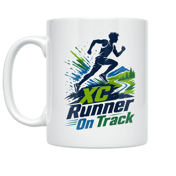 XC Runner On Track - Cross Country Runner - 11 oz Ceramic Coffee Mug