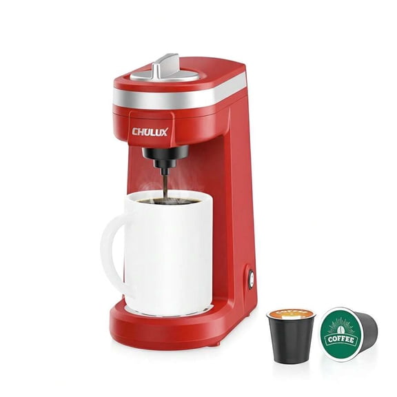 XC  Small One Cup Coffee Maker For K-Pod, Camping Coffee Machine For Americano, Red