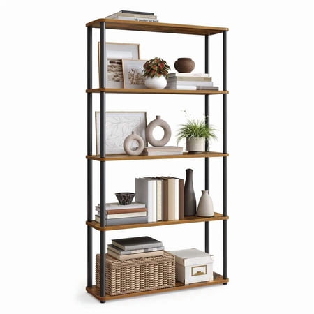 XC Superfast Toolless Assembly, 5-Tier Shelf For Living Room, Standing Shelf, Bookshelf, Bedroom, Kitchen