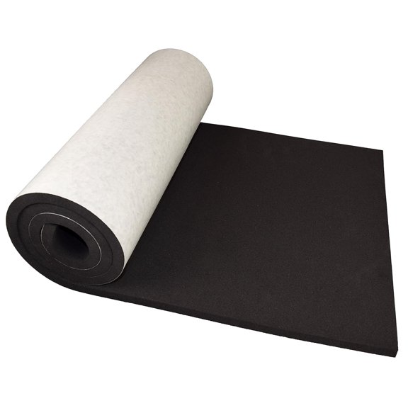 XCEL Extra Large 1/2" Thick Marine Foam Roll Foam Rubber Water Resistant Padding Sheet Self Adhesive Rubber Strip for Home, Boat, Garage, Cosplay & More (60" x 16" x 1/2", Black)
