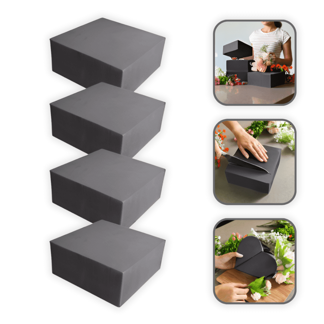 XCEL Floral Foam Block Unlike Any Other - Reusable Floral Blocks Flower Foam for Artificial Flower Arrangements (Gray - 7" x 7" x 3" (4 Pack))