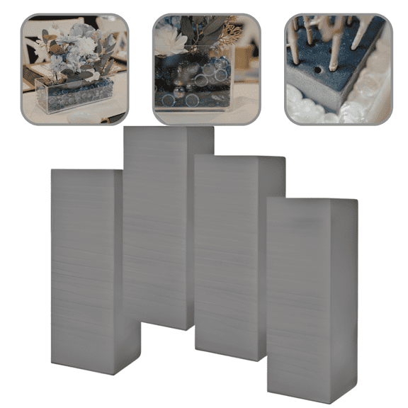 XCEL Floral Foam Block Unlike Any Other - Reusable Floral Blocks Flower Foam for Artificial Flower Arrangements (Gray - 9" x 3" x 3" (4 Pack))