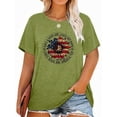 thumbnail image 1 of XCHQRTI 4th of July Daisy Women Plus Size Tshirts Graphic USA Casual Tees, 1 of 7