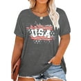 thumbnail image 1 of XCHQRTI 4th of July Plus Womens Tshirt USA American Flag Tee Graphic Short Sleeve, 1 of 2