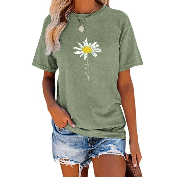 Anbech Be Kind Women Shirt Dandelion Flower Graphic Tshirt Inspirational Summer Top Short Sleeve Letter Print Shirt