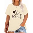 thumbnail image 1 of XCHQRTI Leopard Be Kind Shirt for Women Plus Size Graphic Tees Short Sleeve Tops, 1 of 7