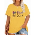 thumbnail image 1 of XCHQRTI Be Kind Womens T-Shirt Plus Size Graphic Tees Casual Loose Fit Tee Top, 1 of 7