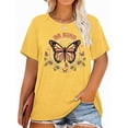 thumbnail image 1 of XCHQRTI Butterfly Graphic Plus T-Shirts Women Graphic Casual Shirt Floral Short Sleeve Tee, 1 of 8