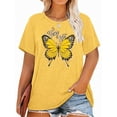 thumbnail image 1 of XCHQRTI Butterfly Graphic Plus T-Shirts Women Graphic Casual Shirt Summer Short Sleeve Tee, 1 of 8