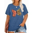 thumbnail image 1 of XCHQRTI Butterfly Graphic Plus T-Shirts Women Graphic Casual Shirt Summer Short Sleeve Tee, 1 of 8