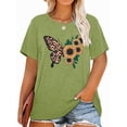 thumbnail image 1 of XCHQRTI Butterfly Graphic Plus T-Shirts Women Graphic Casual Shirt Summer Short Sleeve Tee, 1 of 7