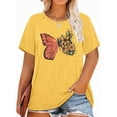thumbnail image 1 of XCHQRTI Butterfly Graphic Plus T-Shirts Women Graphic Casual Shirt Summer Short Sleeve Tee, 1 of 7