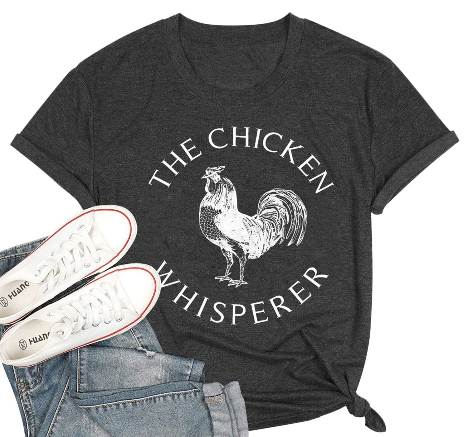 XCHQRTI Chicken T Shirts Women Funny Farmer Graphic Tees Short Sleeve ...