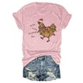 thumbnail image 1 of XCHQRTI Chicken T Shirts Women Funny Farmer Graphic Tees Short Sleeve Tops, 1 of 2