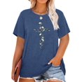 thumbnail image 1 of XCHQRTI Christian Shirts for Women Plus Graphic Blessed Girl Tees Jesus Religous Tops, 1 of 8