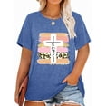 thumbnail image 1 of XCHQRTI Christian Shirts for Women Plus Graphic Blessed Girl Tees Jesus Religous Tops, 1 of 8