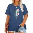 thumbnail image 1 of XCHQRTI Christian Shirts for Women Plus Graphic Blessed Girl Tees Jesus Religous Tops, 1 of 8