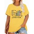 thumbnail image 1 of XCHQRTI Christian Shirts for Women Plus Size Tshirts Cross Faith Shirt Short Sleeve Oversized Graphic Tee, 1 of 11