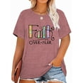 thumbnail image 1 of XCHQRTI Christian Shirts for Women Plus Size Tshirts Cross Faith Shirt Short Sleeve Oversized Graphic Tee, 1 of 11