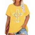 thumbnail image 1 of XCHQRTI Christian Shirts for Women Plus Size Tshirts Cross Faith Shirt Short Sleeve Oversized Graphic Tee, 1 of 10