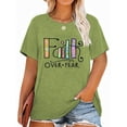thumbnail image 1 of XCHQRTI Christian Shirts for Women Plus Size Tshirts Cross Faith Shirt Short Sleeve Oversized Graphic Tee, 1 of 11