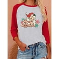 thumbnail image 1 of Anbech Christmas 3/4 Sleeve T Shirts for Women Shirt Merry Christmas Tees Funny Christmas Snowflake Graphic Shirts Baseball Tee Tops, 1 of 4