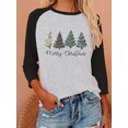 thumbnail image 1 of Anbech Christmas 3/4 Sleeve T Shirts for Women Shirt Merry Christmas Tees Funny Christmas Snowflake Graphic Shirts Baseball Tee Tops, 1 of 4
