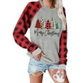 thumbnail image 1 of Anbech Women's Christmas Graphic Tee, Long Sleeve Snowflake Merry Christmas Shirt, 1 of 7