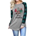 thumbnail image 1 of Anbech Women's Christmas Graphic Tee, Long Sleeve Snowflake Merry Christmas Shirt, 1 of 2