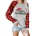 thumbnail image 1 of Anbech Women's Christmas Graphic Tee, Long Sleeve Snowflake Merry Christmas Shirt, 1 of 7