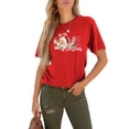 thumbnail image 1 of Anbech Christmas Short Sleeve Tshirts for Women Merry Christmas Tees Snowflake Graphic Tee Tops, 1 of 2