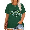 thumbnail image 1 of XCHQRTI Christmas Tree Shirt for Women Plus Size Tshirt Short Sleeve Graphic Top, 1 of 10